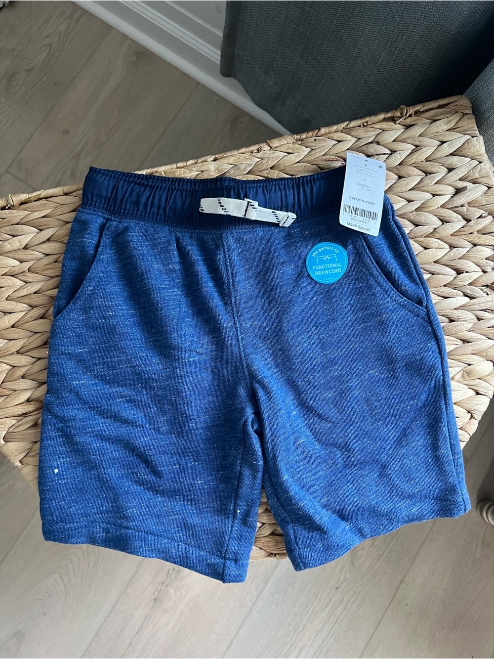 Carter's Heathered Navy Knit Pull-On Shorts